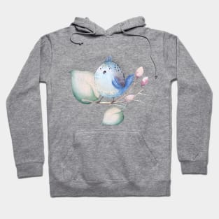 Cute blue Birdie Hoodie